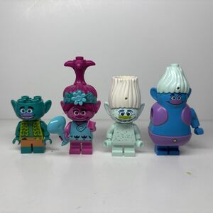 Lego Trolls Minifigures Lot Of 4x Dreamworks Animation - Poppy Branch Biggie
